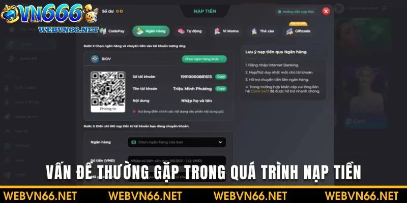 Giải đáp thắc mắc liên quan đến lỗi thường gặp trong quá trình nạp tiền để giải quyết