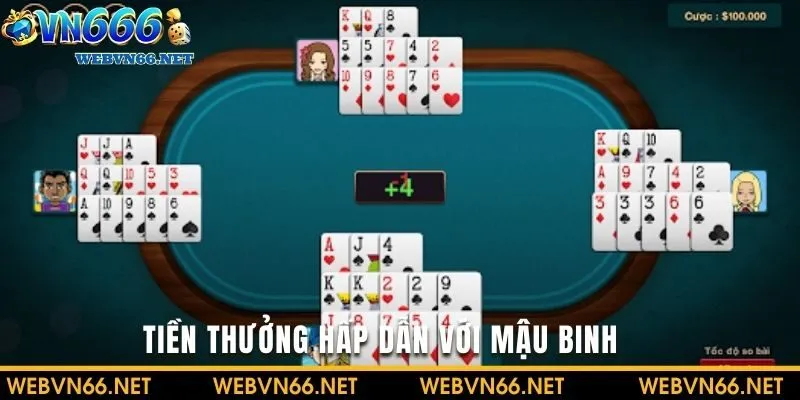 Tính tiền thưởng Mậu binh với đa dạng hạn mức